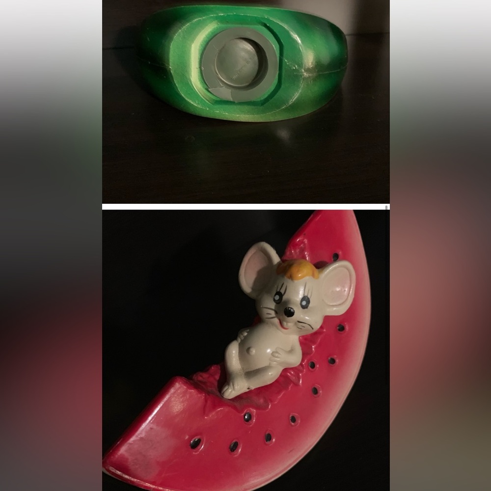Set of 3 vintage mouse on fruit banks